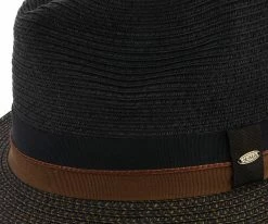 New ๐ Men The City - Scala Black Paper Braid Fedora Hat ๐ 15 Men The City - Scala Black Paper Braid Fedora Hat