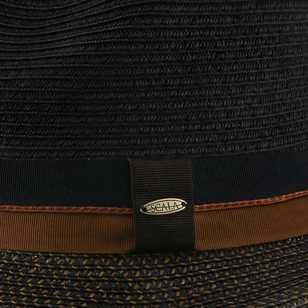 New ๐ Men The City - Scala Black Paper Braid Fedora Hat ๐ 7 Men The City - Scala Black Paper Braid Fedora Hat