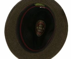 New ๐ Men The City - Scala Black Paper Braid Fedora Hat ๐ 17 Men The City - Scala Black Paper Braid Fedora Hat