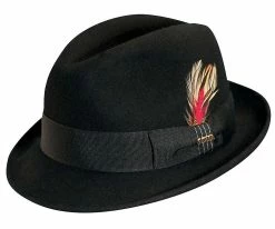 Men The Modest - Scala Crushable Wool Felt Snap Brim Fedora Hat