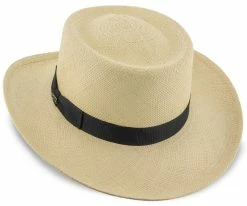 Ace - Scala P225 Natural Panama Straw Gambler Hat Men