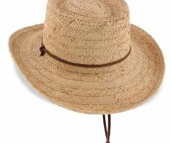 Men Conductor - Scala Natural Raffia Straw Gambler Hat