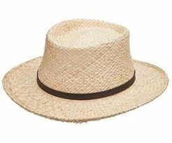 Dumont - Scala MR201OS Natural Raffia Straw Gambler Hat Men
