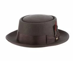 New ๐ Legato - Scala WF509 Black Wool Felt Porkpie Hat Men โค๏ธ 13 Legato - Scala WF509 Black Wool Felt Porkpie Hat Men