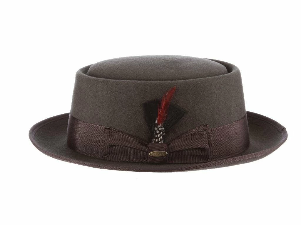 New ๐ Legato - Scala WF509 Black Wool Felt Porkpie Hat Men โค๏ธ 7 Legato - Scala WF509 Black Wool Felt Porkpie Hat Men