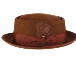 New ๐ Legato - Scala WF509 Black Wool Felt Porkpie Hat Men โค๏ธ 20 Legato - Scala WF509 Black Wool Felt Porkpie Hat Men