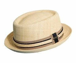 Speculator - Scala MR143 Natural Raffia Straw Pork Pie Hat Men