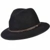 Men Explorer - Scala DF161 Black Crushable Wool Felt Safari Hat
