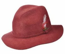 Scala LF184 Cinnamon Wool Felt Safari Hat W/ Velvet Band & Adjustable Drawstring Men