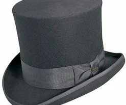 The Topper - Scala WF567 Grey Wool Felt Top Hat - 7