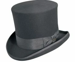 The Topper - Scala WF567 Grey Wool Felt Top Hat - 7