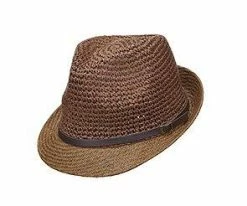 Brand new ⌛ Scala LT200 Natural Crocheted Toyo Straw Fedora Hat Men ⌛ 10 Scala LT200 Natural Crocheted Toyo Straw Fedora Hat Men