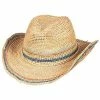 Scala LR679OS Light Colored Crocheted Raffia Straw Western Hat Men