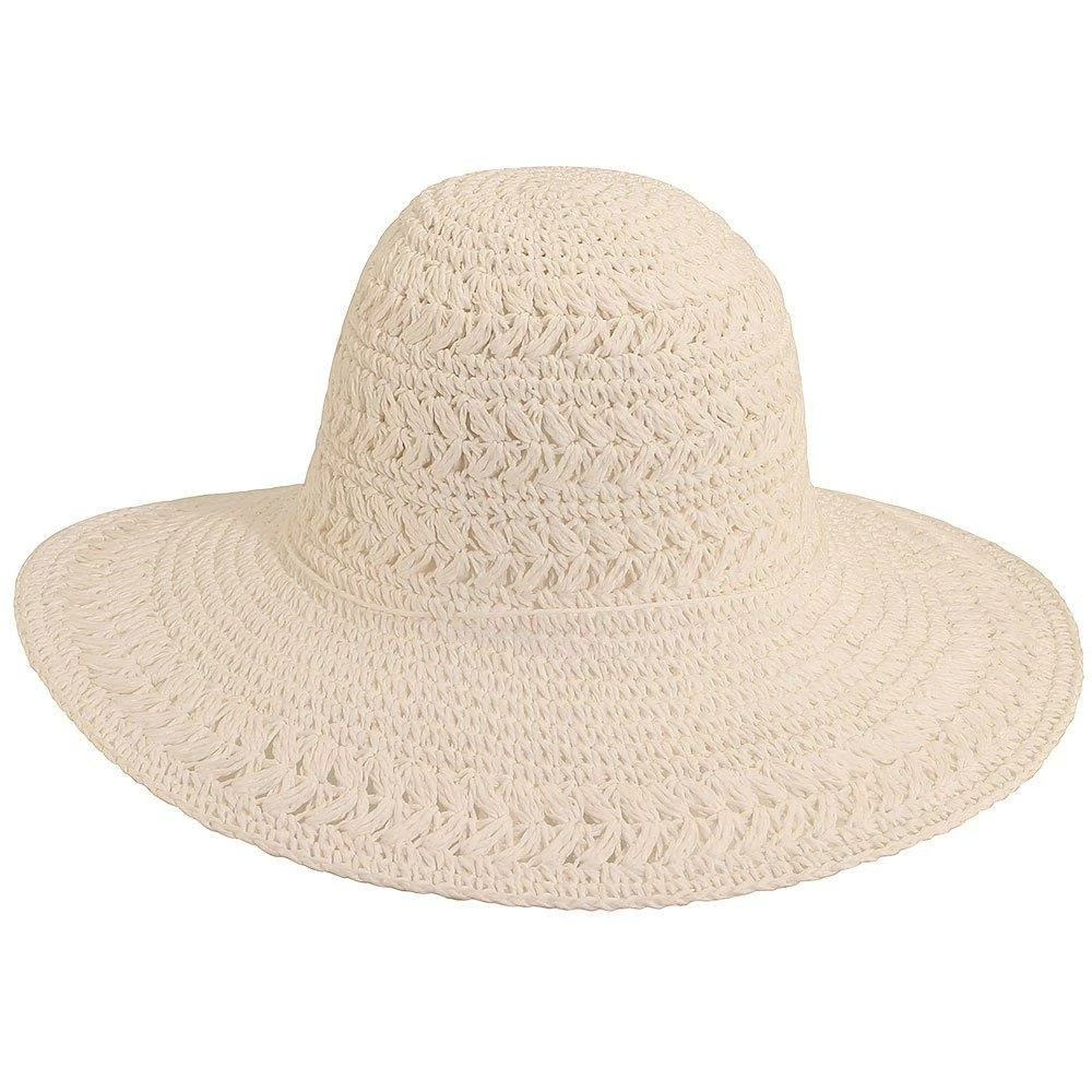 Buy ๐ Men Avery - Scala LT64 White Crocheted Toyo Wide Brim Hat ๐ 5 Men Avery - Scala LT64 White Crocheted Toyo Wide Brim Hat