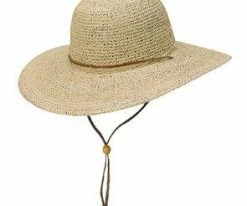 Aloha - Scala LR155 Natural Crocheted Raffia Wide Brim Hat Men