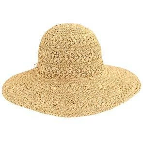 Buy ๐ Men Avery - Scala LT64 White Crocheted Toyo Wide Brim Hat ๐ 9 Men Avery - Scala LT64 White Crocheted Toyo Wide Brim Hat