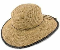 Sun Baked - Scala LR509OS Tea Fine Crocheted Raffia Straw Wide Brim Hat Men