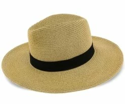 Sunnydale - Scala Grey 100% Raffia Straw Fedora Hat