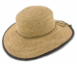 Sun Baked - Scala LR509OS Tea Fine Crocheted Raffia Straw Wide Brim Hat Men