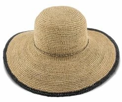 Sun Baked - Scala LR509OS Tea Fine Crocheted Raffia Straw Wide Brim Hat Men