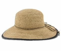 Sun Baked - Scala LR509OS Tea Fine Crocheted Raffia Straw Wide Brim Hat Men