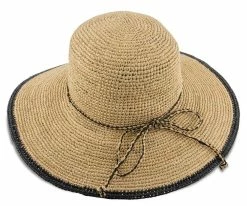 Sun Baked - Scala LR509OS Tea Fine Crocheted Raffia Straw Wide Brim Hat Men
