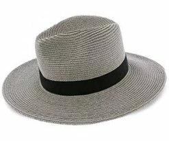 Sunnydale - Scala Grey 100% Raffia Straw Fedora Hat