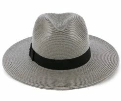 Sunnydale - Scala Grey 100% Raffia Straw Fedora Hat