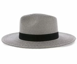 Sunnydale - Scala Grey 100% Raffia Straw Fedora Hat