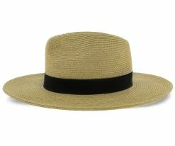 Sunnydale - Scala Grey 100% Raffia Straw Fedora Hat