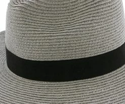 Sunnydale - Scala Grey 100% Raffia Straw Fedora Hat