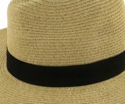 Sunnydale - Scala Grey 100% Raffia Straw Fedora Hat