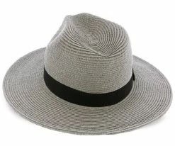 Sunnydale - Scala Grey 100% Raffia Straw Fedora Hat