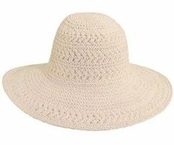 Men Avery - Scala LT64 White Crocheted Toyo Wide Brim Hat