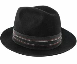 Men Artemis - Stacy Adams SAW624 Ivory Wool Felt Snap Brim Fedora Hat