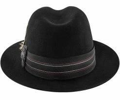 Men Artemis - Stacy Adams SAW624 Ivory Wool Felt Snap Brim Fedora Hat