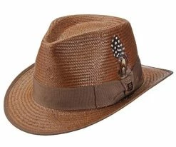 Austin - Stacy Adams Straw Fedora Hat