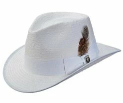 Austin - Stacy Adams Straw Fedora Hat