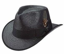 Austin - Stacy Adams Straw Fedora Hat