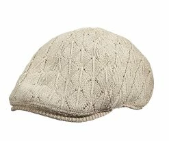 Men Blaine - Stacy Adams SA121 White Knit Cotton Ivy Cap