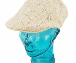 Men Blaine - Stacy Adams SA121 White Knit Cotton Ivy Cap