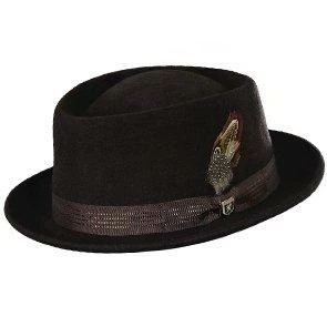 Coupon ๐ฅฐ Men Stacy Adams SAW625 Chocolate Wool Felt Porkpie Hat ๐ 4 Men Stacy Adams SAW625 Chocolate Wool Felt Porkpie Hat