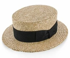 Sennett - Stetson Natural Cowburq Straw Boater Hat (Black Band) - TSSNETK