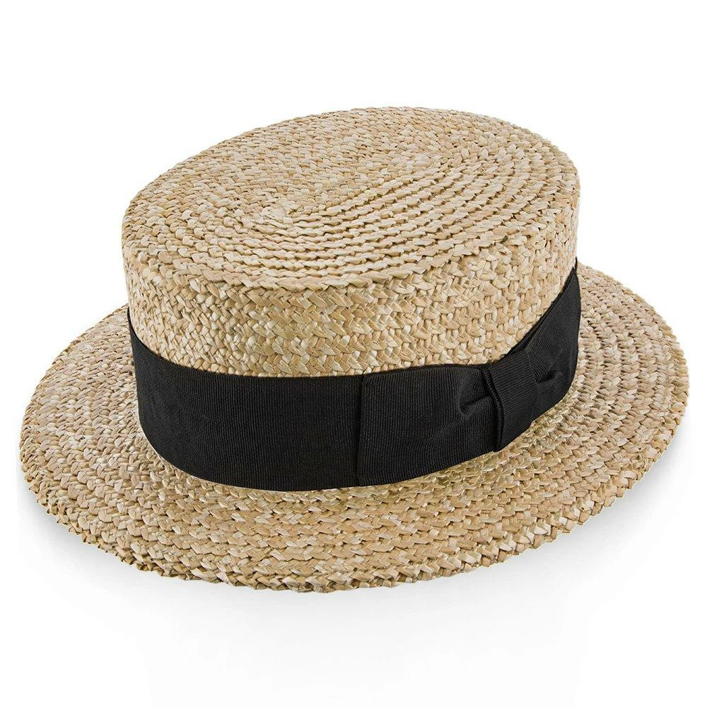 New ✨ Sennett - Stetson Natural Cowburq Straw Boater Hat (Black Band) - TSSNETK ⭐ 2 Sennett - Stetson Natural Cowburq Straw Boater Hat (Black Band) - TSSNETK