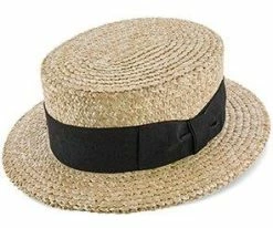 Sennett - Stetson Natural Cowburq Straw Boater Hat (Black Band) - TSSNETK