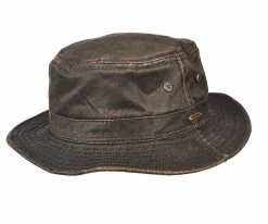 Stetson STW218 Brown Weathered Cotton Bucket Hat Men
