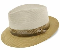 Men Andover - Stetson Milan Straw Fedora Hat - TSANDV