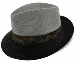 Men Andover - Stetson Milan Straw Fedora Hat - TSANDV