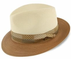 Men Andover - Stetson Milan Straw Fedora Hat - TSANDV
