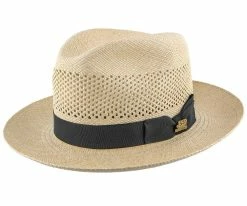 Men Aviator - Stetson 150th Anniversary Benchmark Panama Straw Fedora Hat - TSAVTR